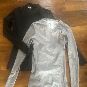 Under Armour Long Sleeve Compression Tops - Black & Gray 2 for price of one
